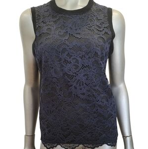 B16. J. Crew Navy Lace Tank Top - Size Medium
